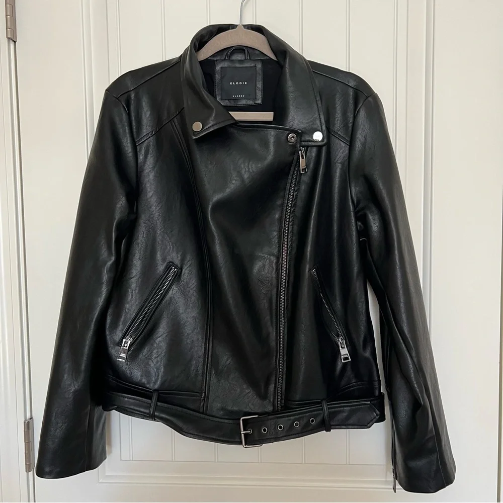 Vegan Leather Moto Jacket - Picture 2 of 11